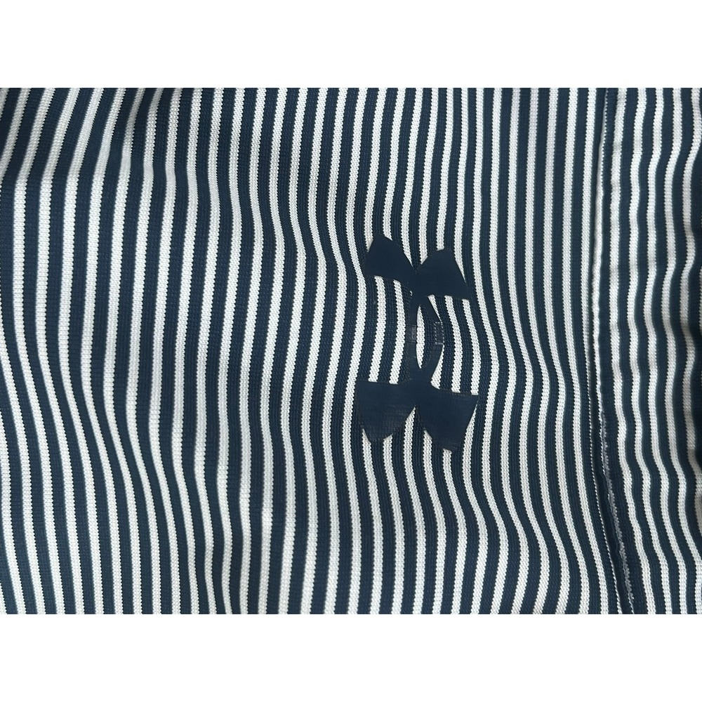 Under Armour Mens 3XLT HeatGear Performance Polo Shirt Striped Navy White Loose - Picture 9 of 9
